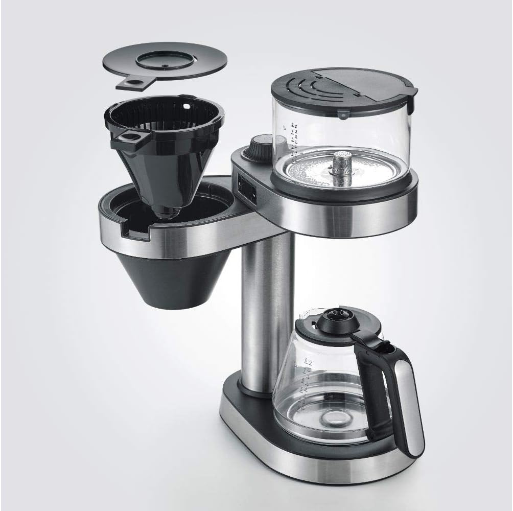 SEVERIN Filterkaffeemaschine Caprice, wie von Hand aufgebrüht mit dem Kaffeebereiter für bis zu 8 Tassen, Kaffeemaschine mit Timer, Edelstahl-gebürstet/schwarz-matt, KA 5760