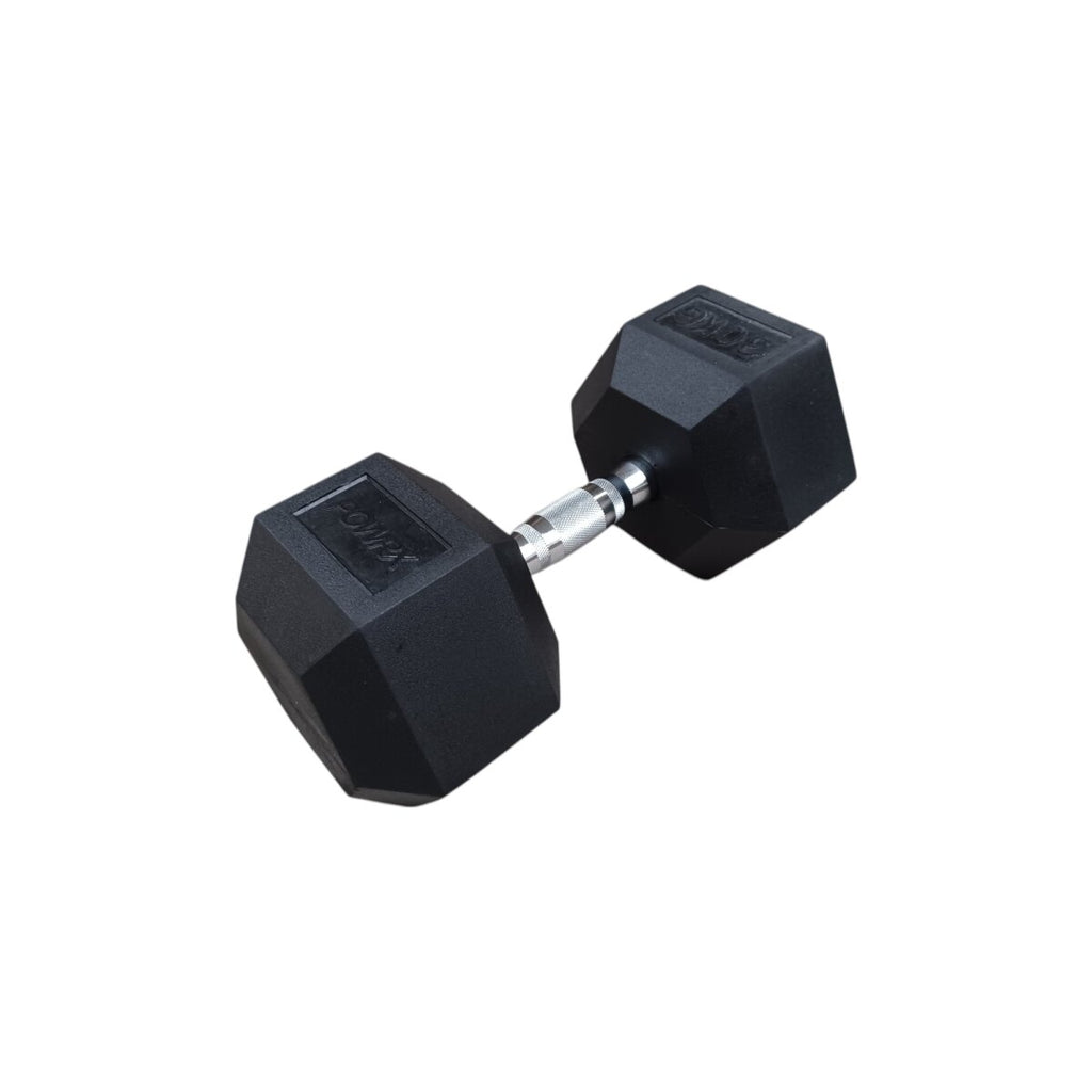 POWRX Hexagon-Kurzhantel, gummiert, 1x 30 kg - B-Ware sehr gut